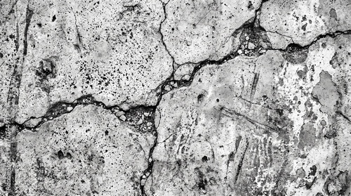 Rough and Distressed Concrete Texture with Deep Cracks and Weathered Surface