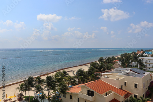 Puerto Morelos, Quintana Roo on March 27, 2025. The Riviera Maya Coastline and luxury resort hotels near Cancun.