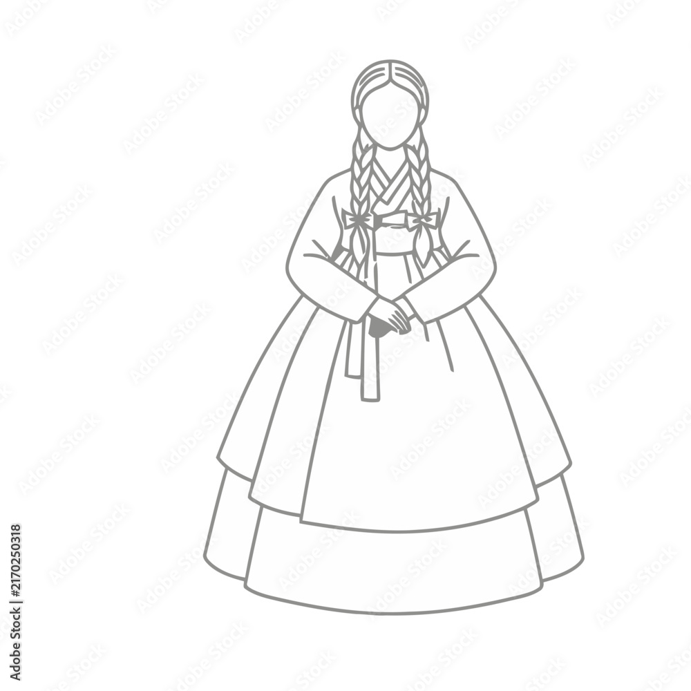 Fototapeta premium Woman in Traditional Korean Hanbok
