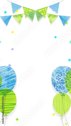 Balloon Celebration Frame Loop Background (Vertical 9:16)