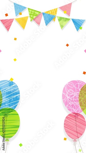 Balloon Celebration Frame Loop Background (Vertical 9:16)
