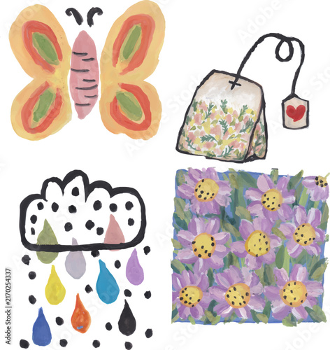 Nature and Weather Hand-Painted Elements Set