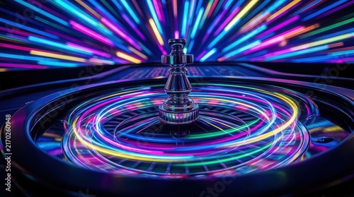A colorful roulette game experience in a casino environment representing economic inequality.