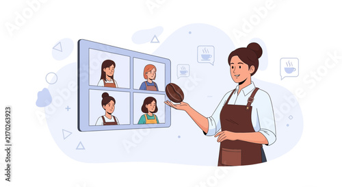 Barista Teaching Online Class: Coffee Bean Training with Virtual Students