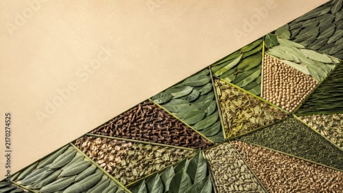 Premium Botanical Ingredients Geometric Grid 3D Wellness Background