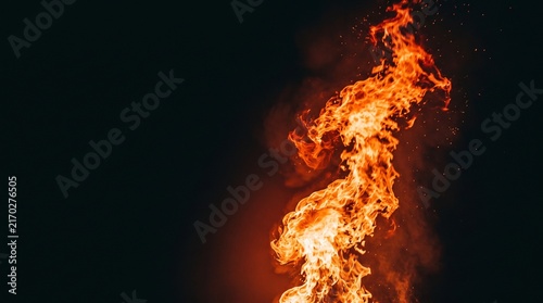 Obraz na płótnie Intense Fiery Blaze Flame Element for Graphic Design 