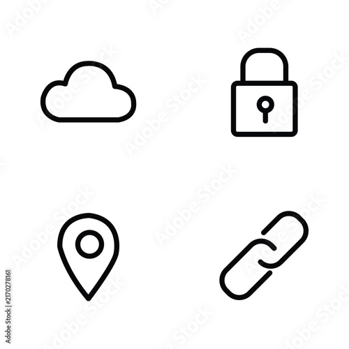 Minimalist Outline Web and Interface Icon Set