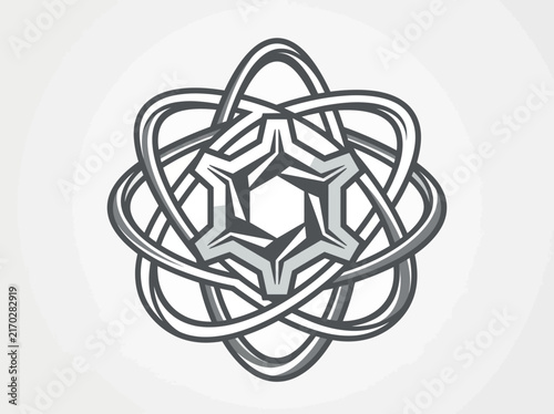 Abstract Geometry Core Orbits Interlocking Design Element Background