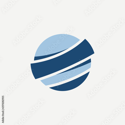 Abstract Globe Logo Design Futuristic Blue Swirls Modern Branding Element