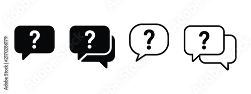 Принти на полотні question mark and answer icon collection, bubble faq symbols for customer suppor