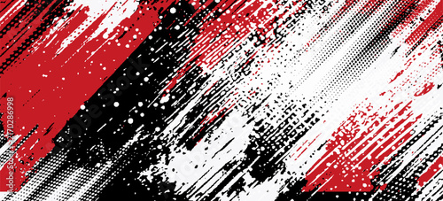 Gaming esport background striking stripes electric banner vector illustration design red black grunge brush wing comic pattern modern abstract concept livery stripes decal paint splash splatter.eps 10
