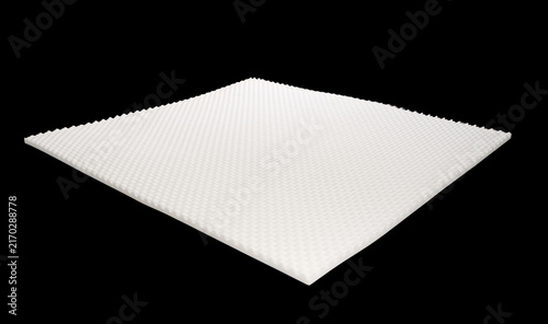 Cuadro en lienzo Close-up of white convoluted egg crate foam topper layer for mattress, bedding m