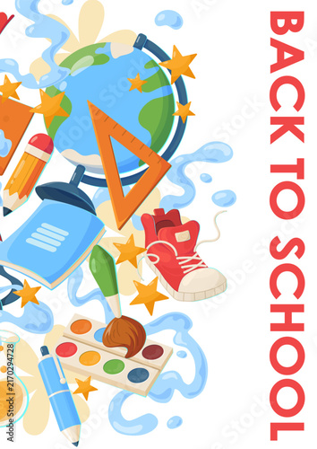 A bright educational composition for back-to-school promotions, posters, and classroom decor