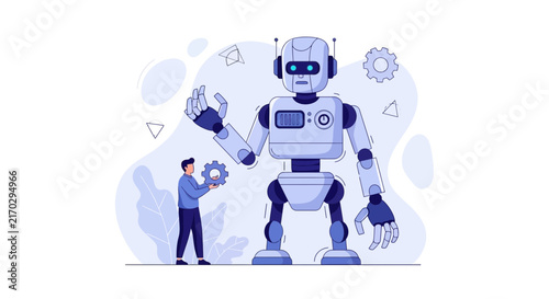 Man and Giant Robot Interaction: Engineering, AI, and Technology Collaboration