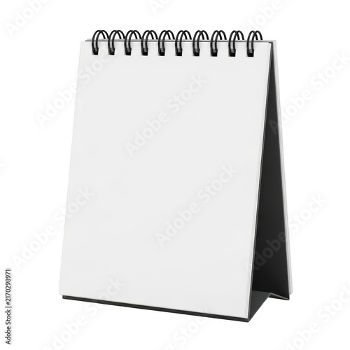 Blank standing spiral notebook on a white background isolated on transparent background