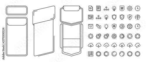 Set of abstract UI elements and icons for design