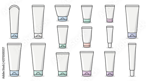 Assorted Cosmetic Cream Tubes Isolated
