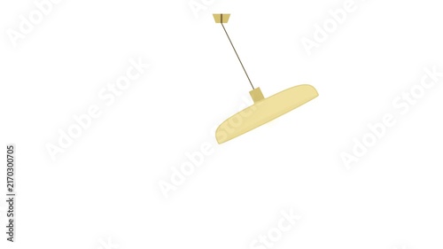 Minimalist 2D Animated Yellow Pendant Lamp Loop Flat Style Background