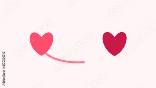 Minimalist Flat Pink Heart Motion Graphics Background Loop for Valentine and Social Media