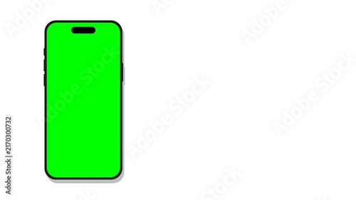 Minimalist 2D Smartphone Chroma Key Green Screen Mockup Flat Animation Background