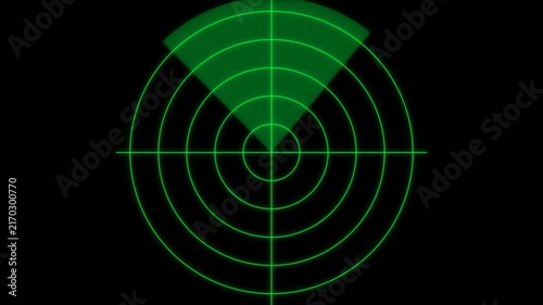 Green Radar HUD Sonar Scanning Interface Motion Graphic Background Loop