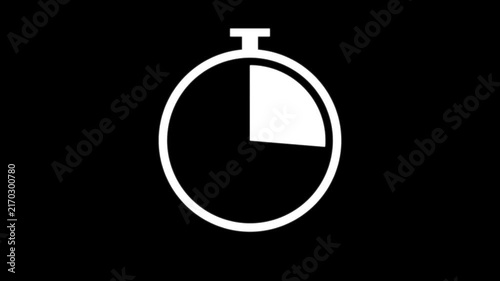Minimalist White Stopwatch Timer Icon Motion Graphics Video for Productivity and Deadlines