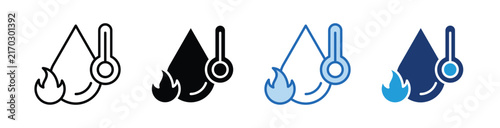 Hot Water  Icon Collection With Multiple Styles