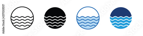 Sea  Icon Collection With Multiple Styles