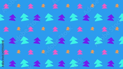 Vibrant Abstract Geometric Pattern Featuring Minimalist Colorful Tree Shapes
