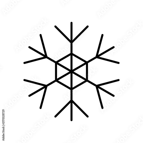 冬の季節や寒さを表すシンプルな雪の結晶のアイコン