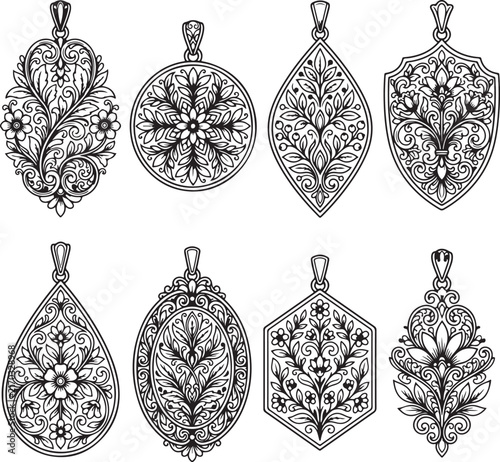 set of decorative christmas ornaments