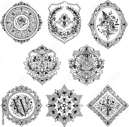 vector set of ornamental elements