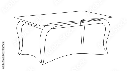 Elegant modern table design white background.