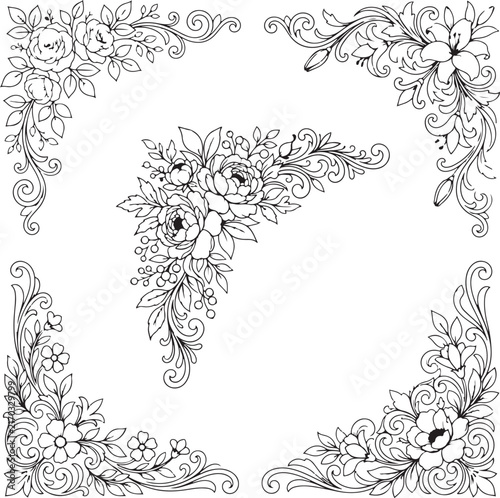 abstract floral background with flowers