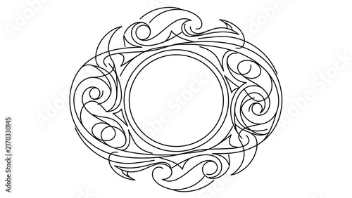 Elegant ornate frame design on white background.