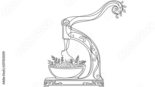 Elegant ornate stand with bowl white background.