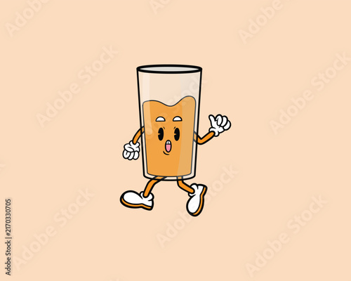 Juice Orange Cute Icon Character Design