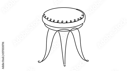 Elegant round stool illustration on white background.