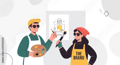 Artists Collaborate on Branding Project, Creating a Unique Brand Identity with Art and Design