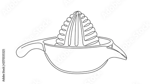 Hand drawn citrus reamer on white background.