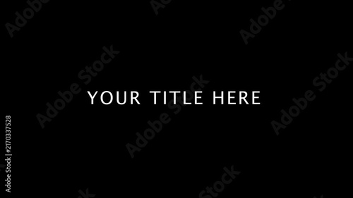 Black background with centered your title here text in white sans serif font white text centered text