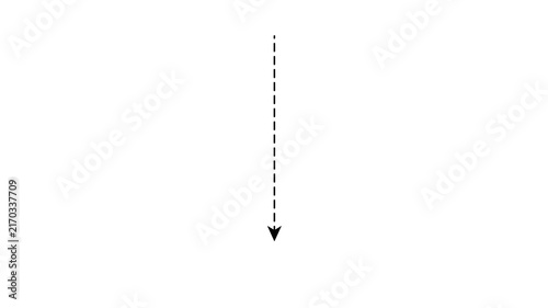 Directional Left Arrow with Dotted Straight Line Animation in 4k on White Background