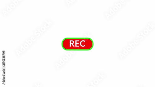 Recording Button Animation on Transparent Background, Video Camera Viewfinder Overlay, Live Recording Indicator, Broadcast Camera Sign, Voice Recorder Icon, 4K video.