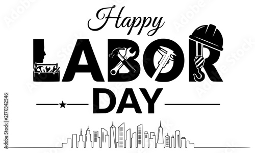 Happy Labor Day Typography Design Bundle | Workers Day Celebration SVG Collection