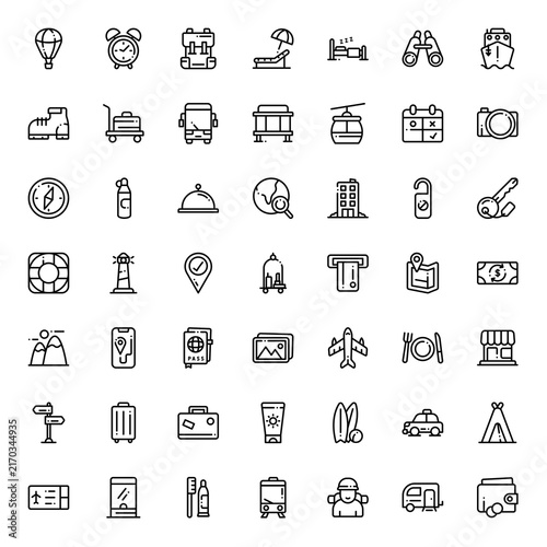Travel Icon Set Vector Line Illustration Collection