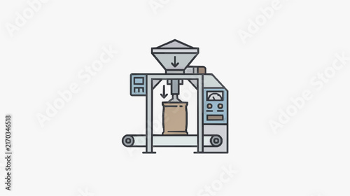 Industrial Conveyor System Feeding Material into Processing Machine