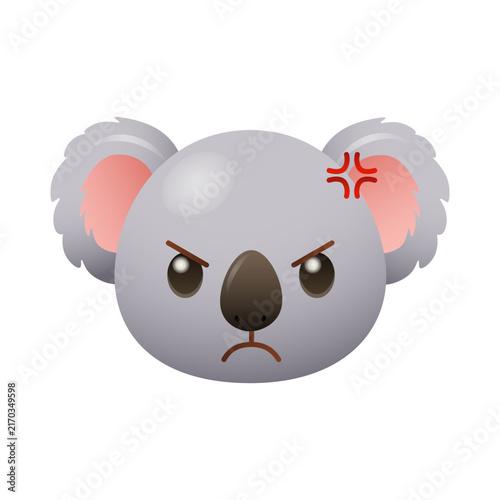 Photography Angry Koala Emoji Cute Cartoon Animal Sticker