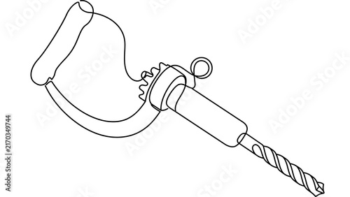 Obraz na płótnie Handheld electric drill illustration white background.