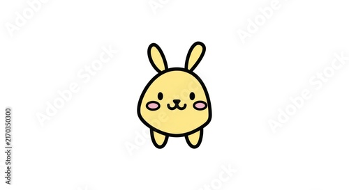 Bild auf Leinwand Cute cartoon bunny face character.