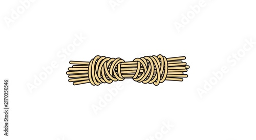 Obraz na płótnie Tied bundle of wooden dowel sticks.